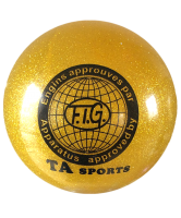 мяч для художественной гимнастики rgb-102, 19 см, желтый, с блестками
