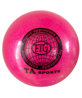 мяч для художественной гимнастики rgb-102, 19 см, розовый, с блестками