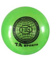 мяч для художественной гимнастики rgb-102, 19 см, зеленый, с блестками
