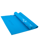 коврик для йоги fm-102, pvc, 173x61x0,6 см, с рисунком, синий