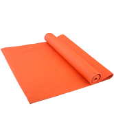 коврик для йоги fm-101, pvc, 173x61x0,4 см, оранжевый