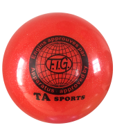 мяч для художественной гимнастики rgb-102, 19 см, красный, с блестками