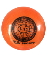 мяч для художественной гимнастики rgb-102, 19 см, оранжевый, с блестками