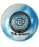 мяч для художественной гимнастики rgb-101, 19 см, синий/белый