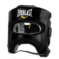 шлем боксерский everlast elite leather черный