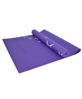 коврик для йоги fm-102, pvc, 173x61x0,3 см, с рисунком, фиолетовый