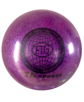 мяч для художественной гимнастики rgb-102, 19 см, фиолетовый, с блестками